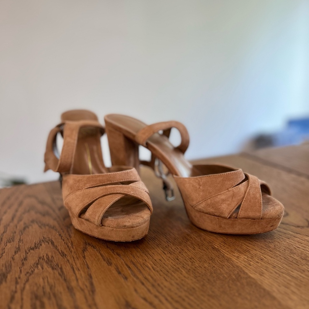 Nude Velvet High Heels
